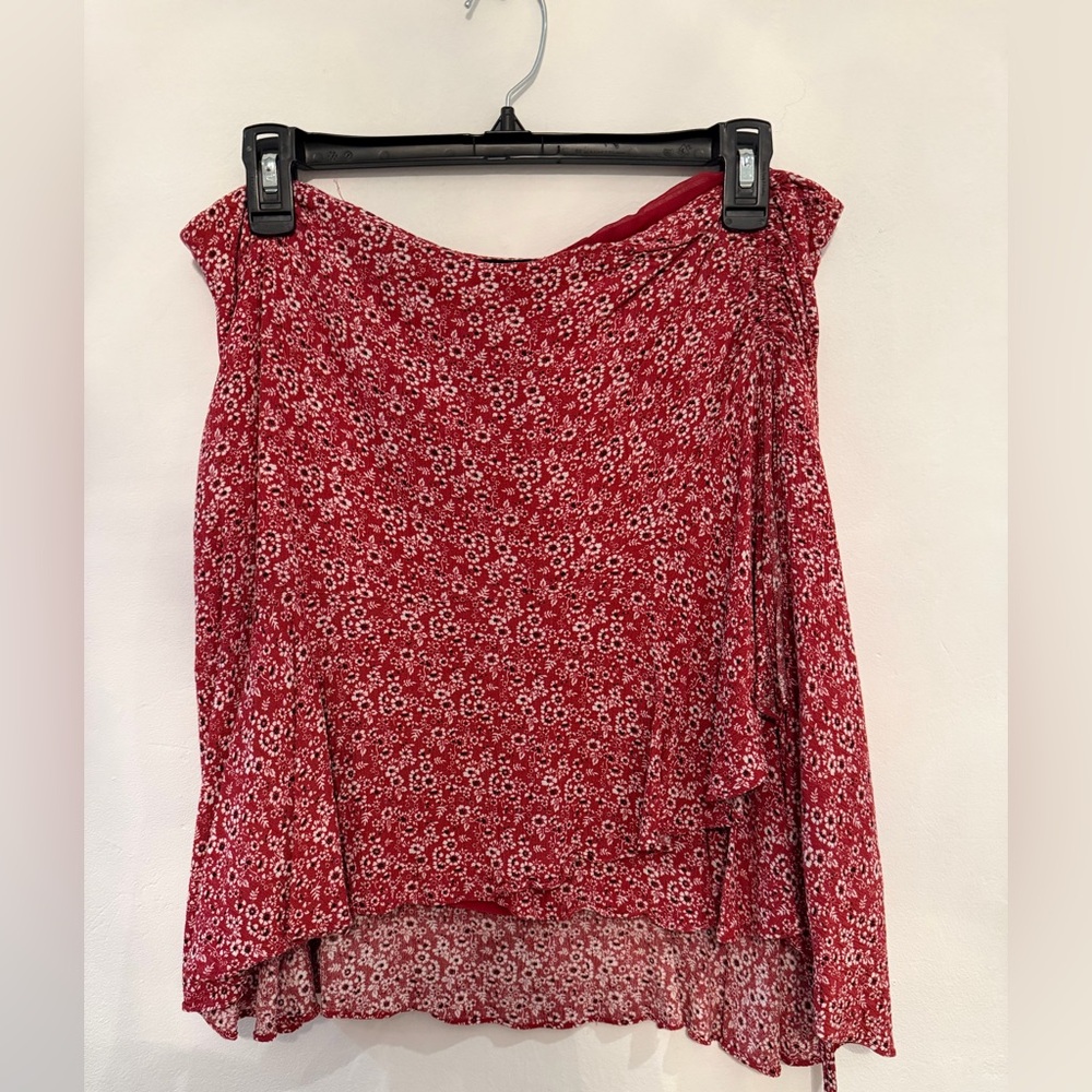 1. State Red Floral High Low Skirt - Size 12